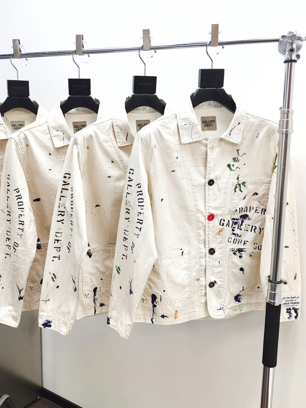 1:1 quality version white printed splash inked aged jacket