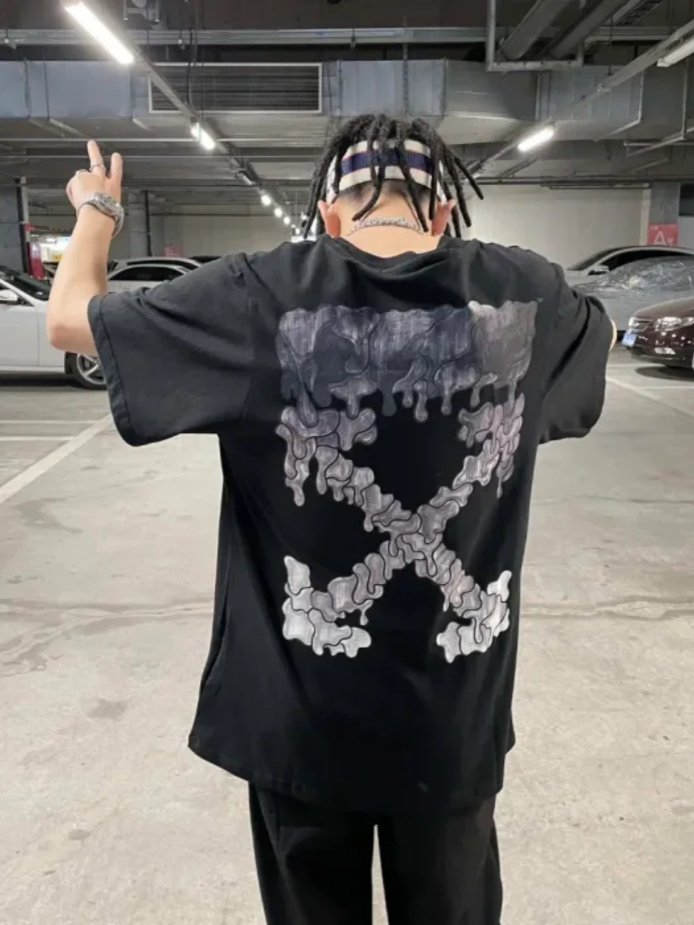 [buy more save more] [oversized version]1:1 quality version blue and gray dissolve gradient tee 3 styles