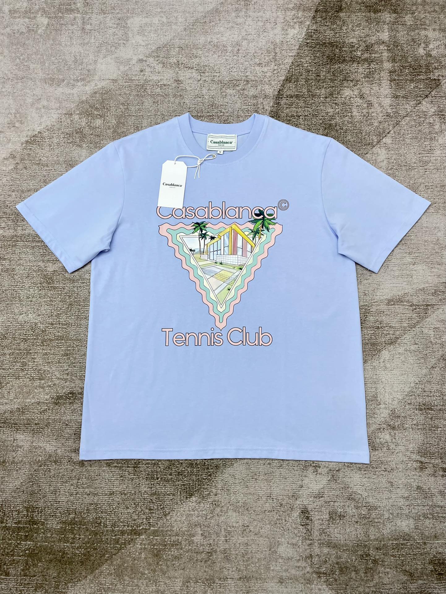 1:1 quality version inverted triangle tennis club monogrammed tee 2 colors