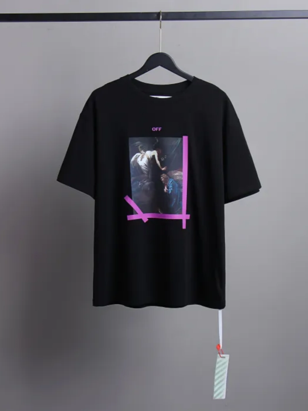 [buy more save more] [oversized version]1:1 quality version purple arrow black and white tee