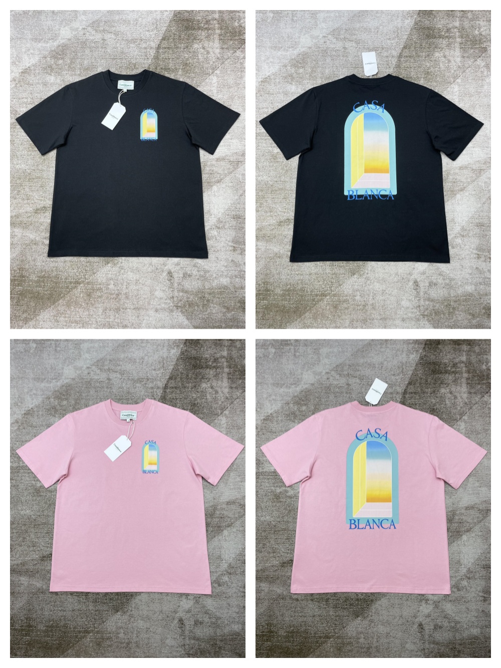 1:1 quality version back colorful arch printed tee 2 colors