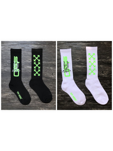 Fluorescent Bunny Towel Bottom Cotton Athletic Socks 2 colors