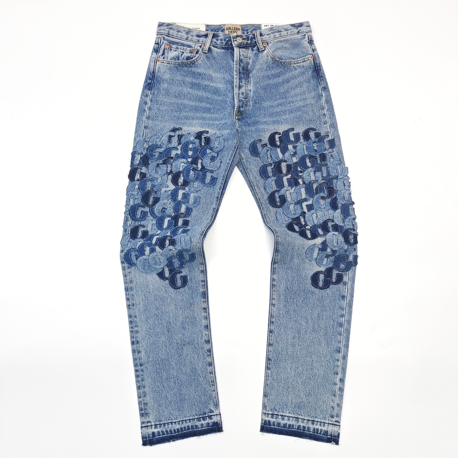 1:1 quality version letter g patch embroidered jeans