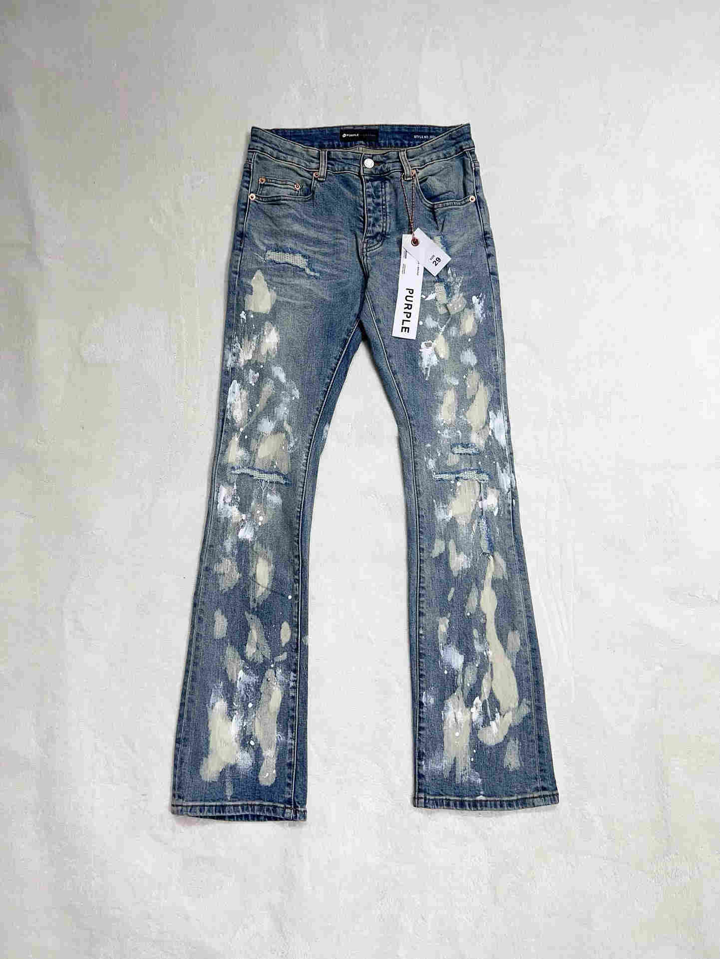 1:1 quality version front and back inked small ripped micro jeans