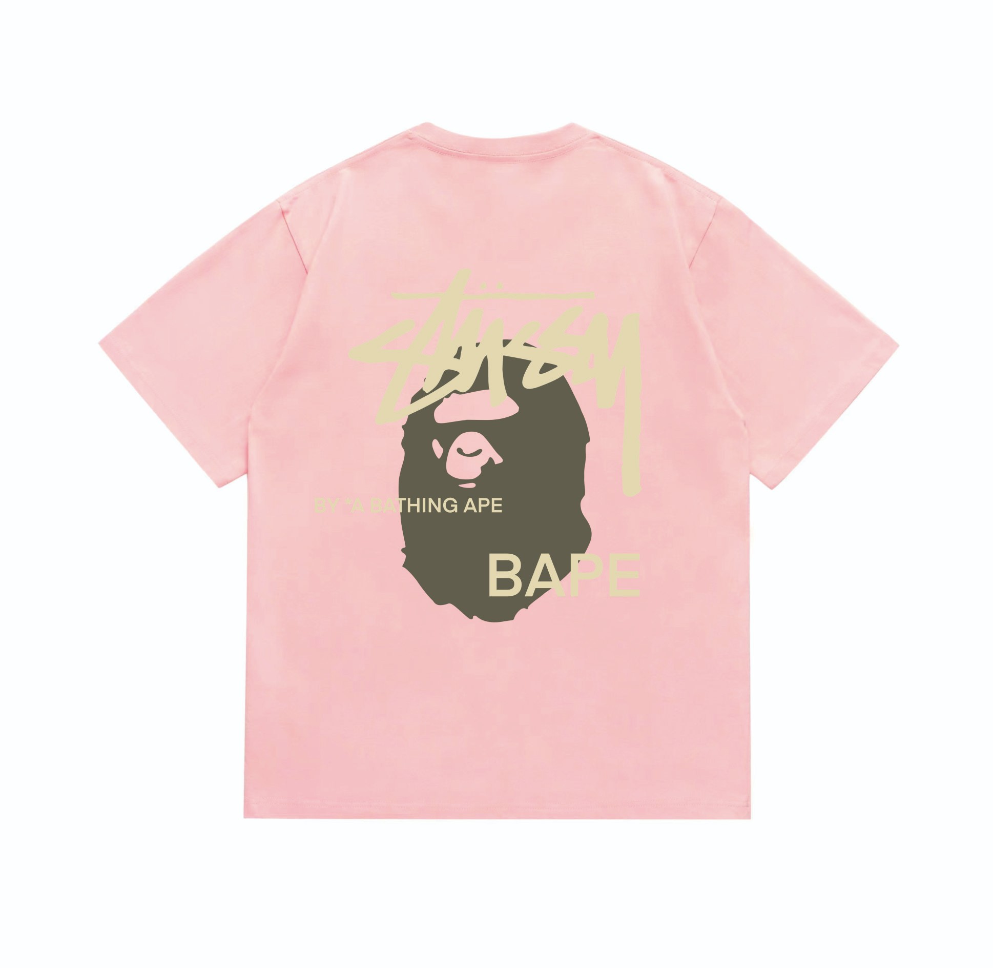 gold letter light color ape head tee 5 colors