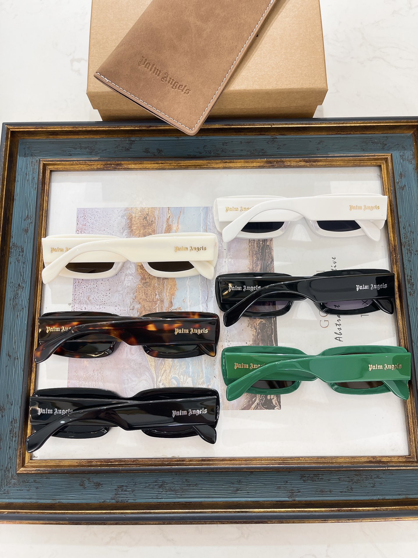 1:1 quality version pa alphabet small frame sunglasses 6 colors