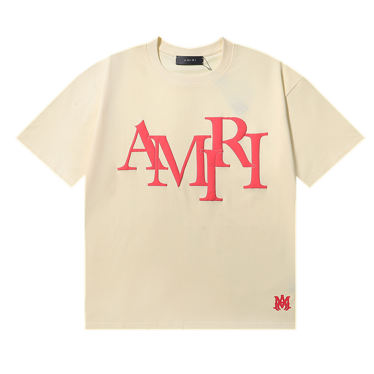 am mismatched foam letter logo print tee 3 colors