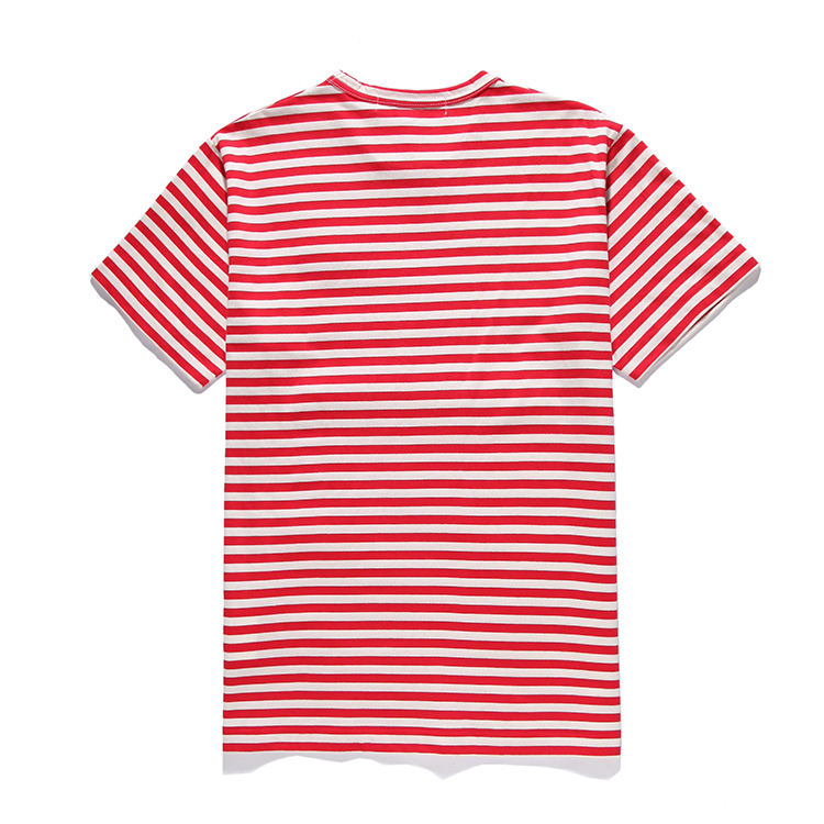 1:1 quality version classic striped heart embroidered tee 6 colors