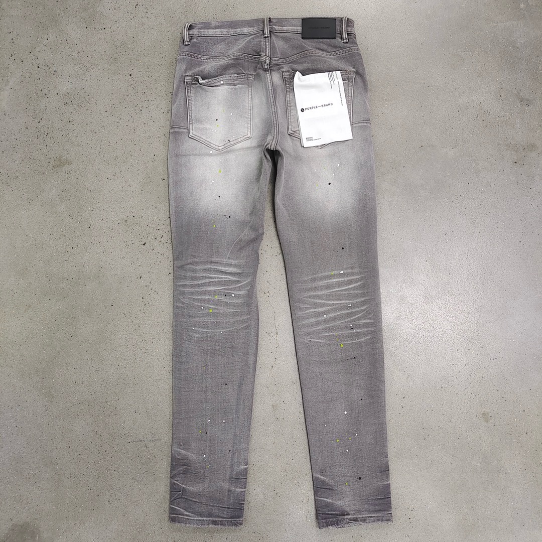 1:1 quality version slashed ink dot washed gray jeans