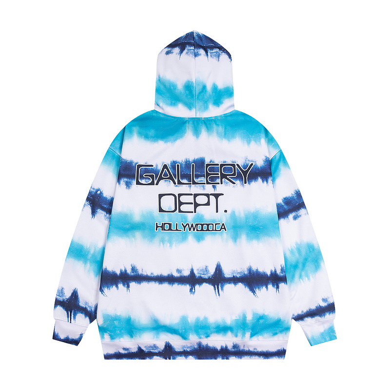 water wave stripe tie-dye gradient hoodie & pants set