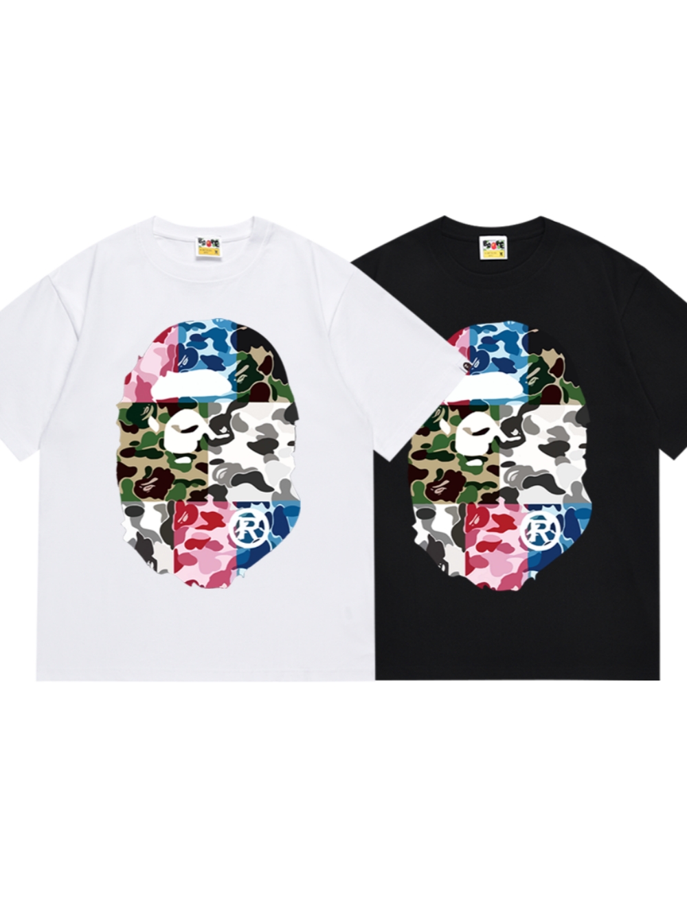 camouflage colorblock ape head tee 2 colors