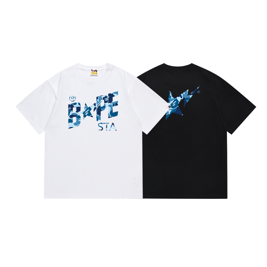 sta camouflage lightning star letter tee 6 colors