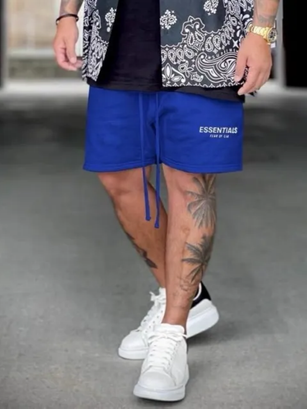 [buy more save more]1:1 quality version fear of god essentials tmc shorts blue grey