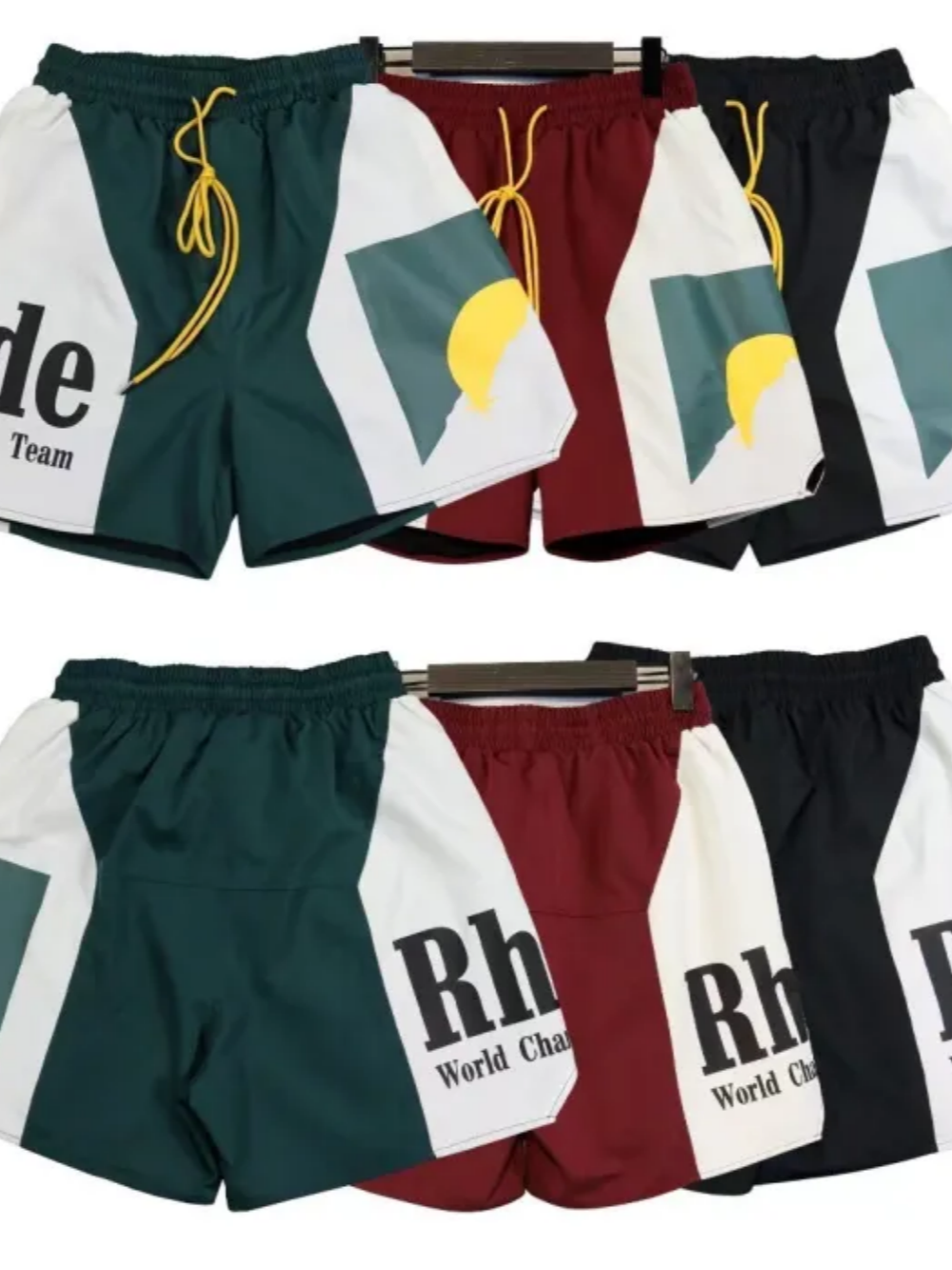 [buy more save more]sunset print patchwork shorts
