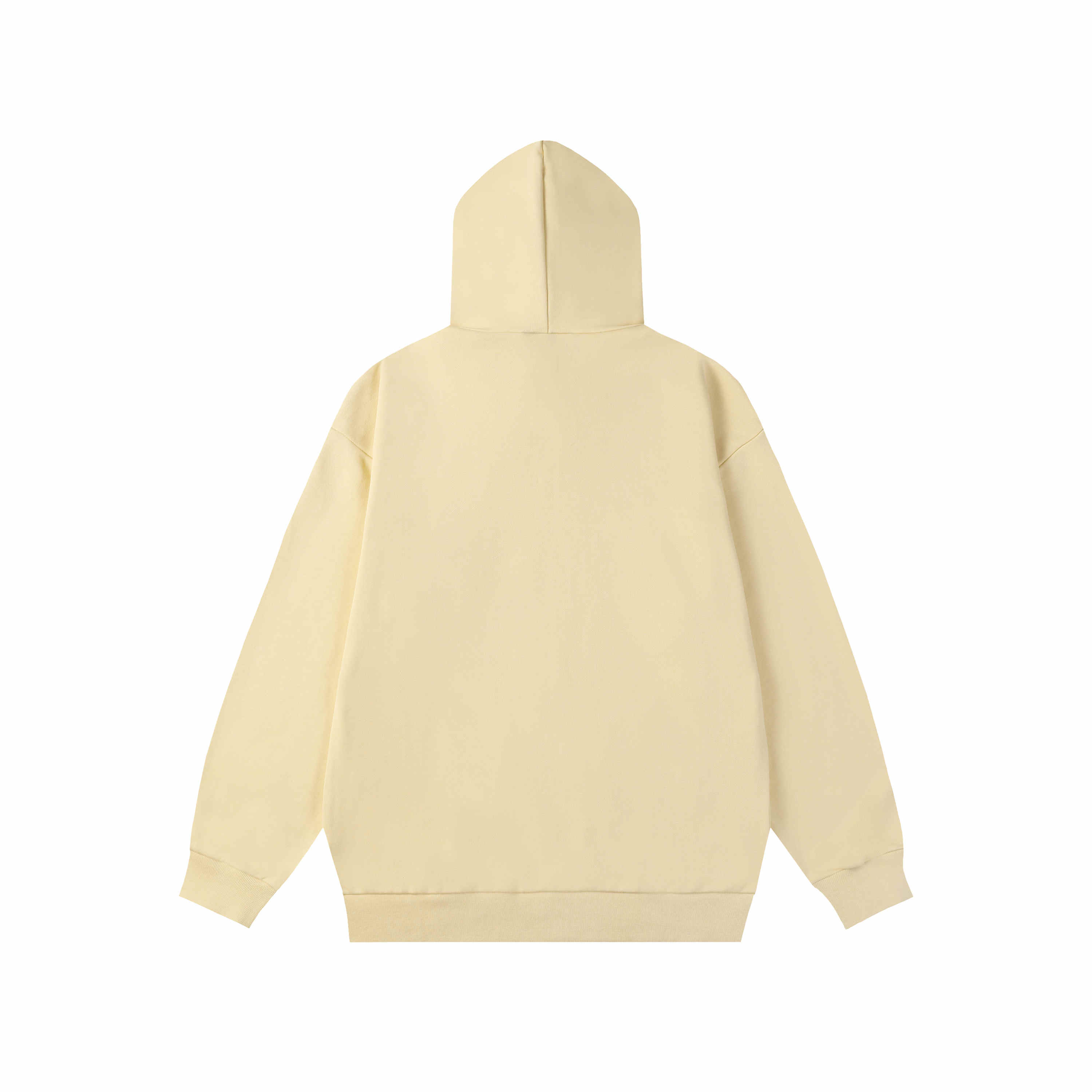 side pocket hood and neckline small label solid color hoodie 4 colors