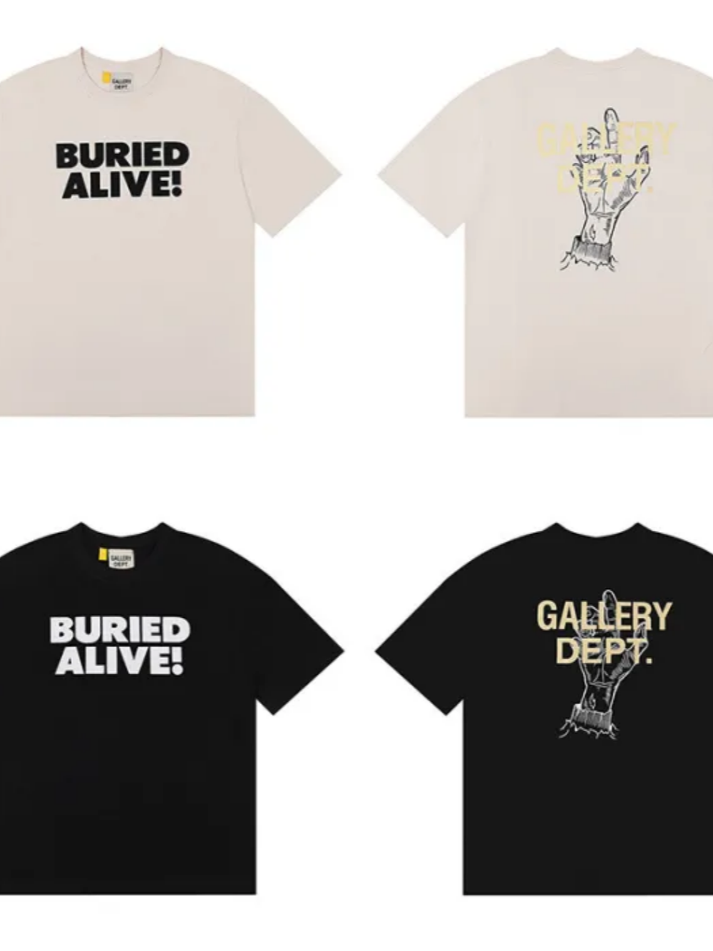 [buy more save more] slogan gesture foil letter print loose round neck tee 2 colors