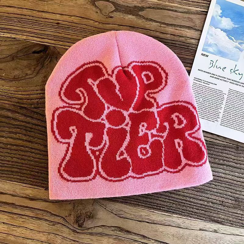 broken heart alphabet woolen knit hat 4 colors