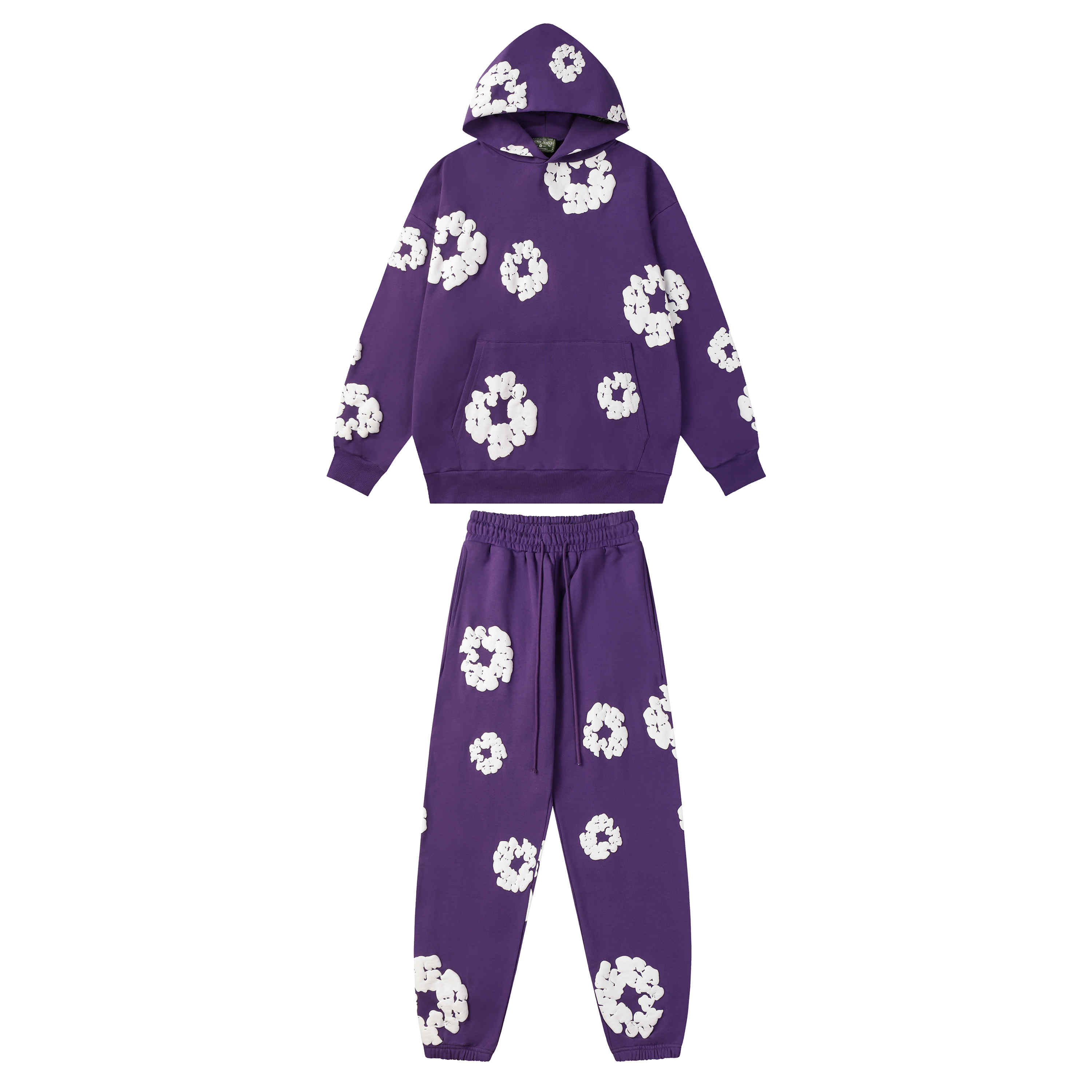 basic kapok foam print hoodie & pants 16 colors