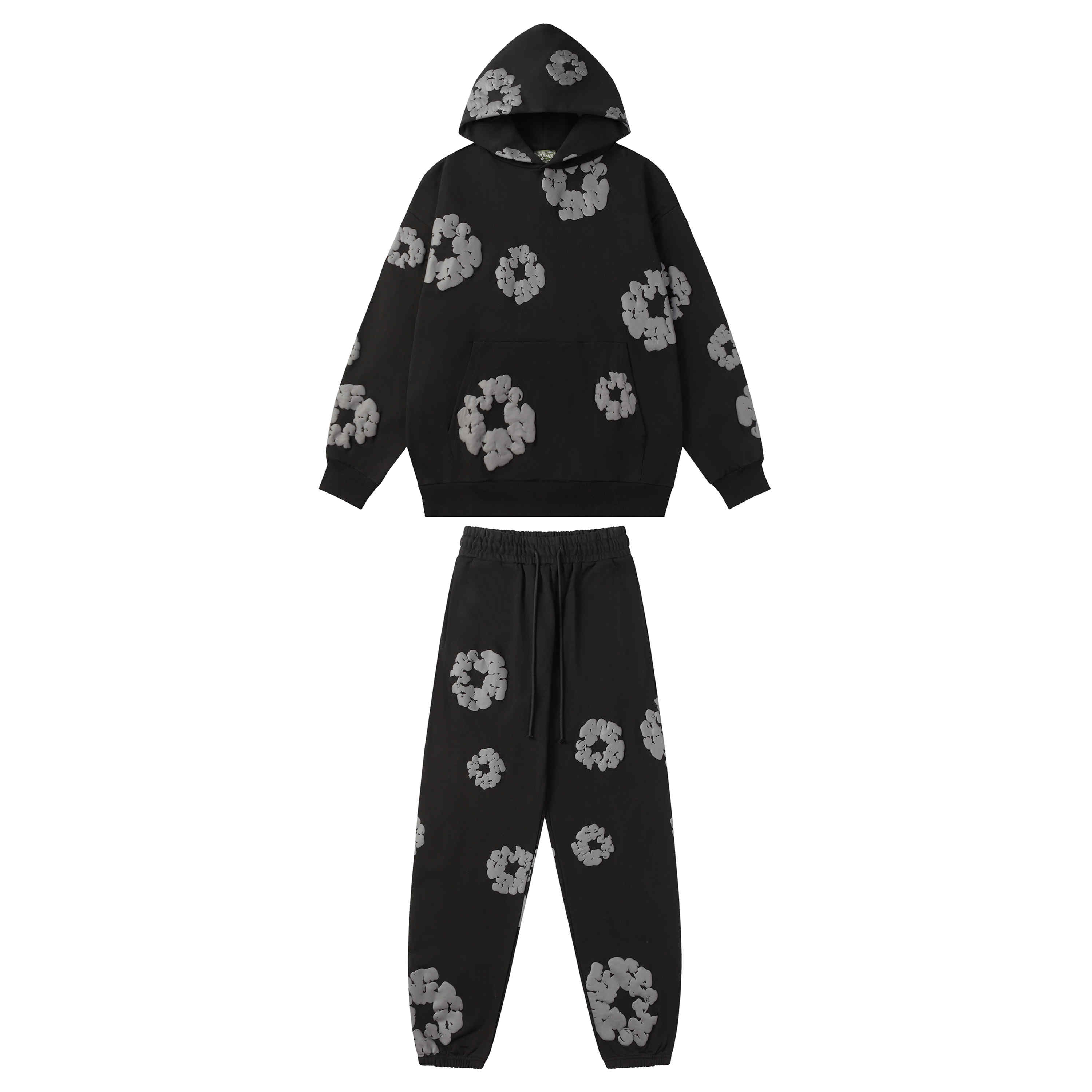 basic kapok foam print hoodie & pants 16 colors