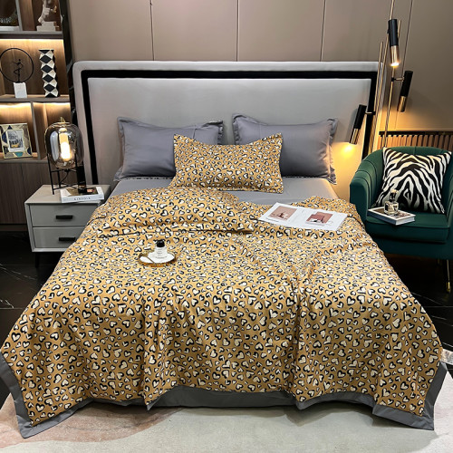 Leopard Print 3 Pieces Comforter Set
