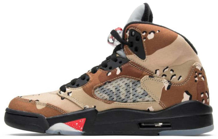 Supreme x Air Jordan 5 Retro Desert Camo 824371 201