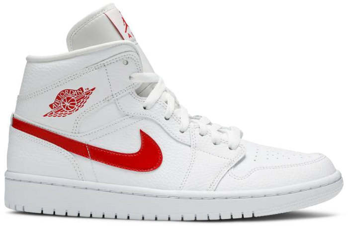 Air Jordan 1 Mid White University Red BQ6472 106