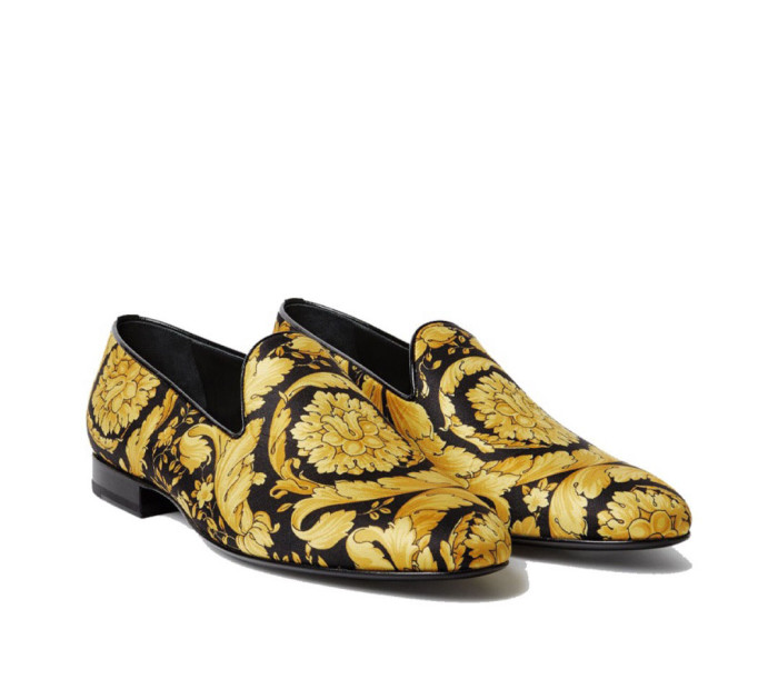 Designer La Greca Jacquard Slippers Barocco Print Silk Slippers Embroidered Logo Velvet Loafers Luxury Designer Shoes Fashion Top Quality 1:1 Destiny Italy Craft Slippers