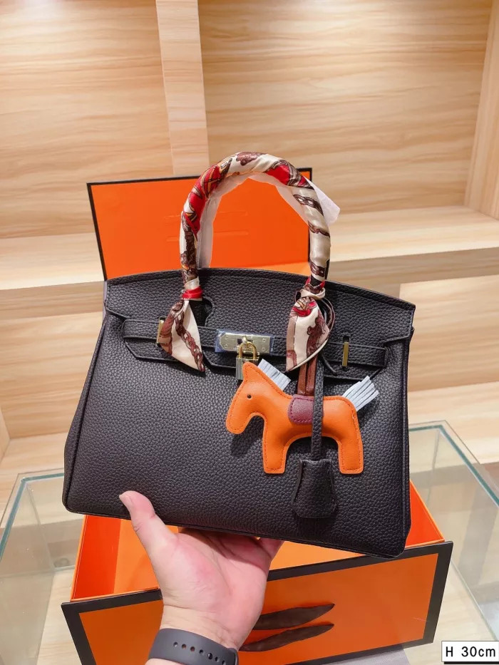 Designer Birkin Bag with lychee pattern handbag