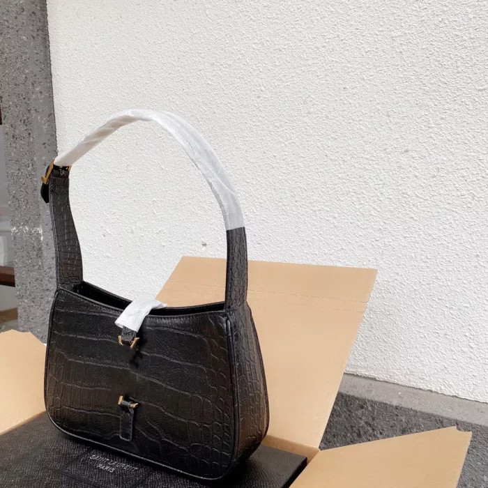 Designer LE 5 À 7 HOBO BAG IN CROCODILE-EMBOSSED SHINY LEATHER women Handbag