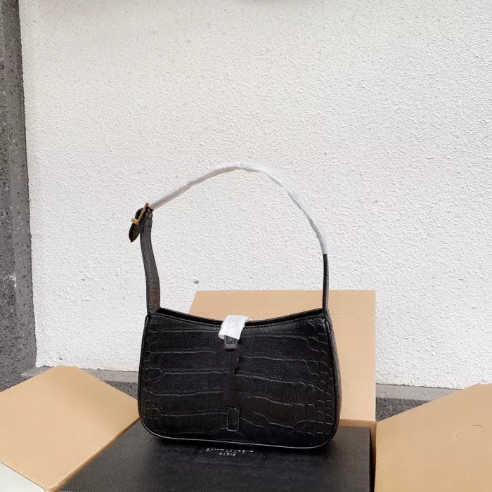 Designer LE 5 À 7 HOBO BAG IN CROCODILE-EMBOSSED SHINY LEATHER women Handbag