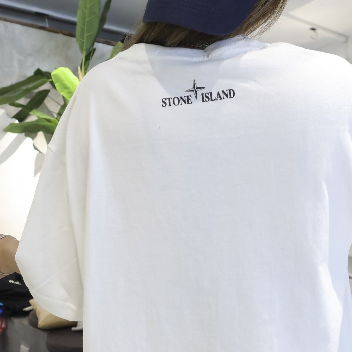Designer T-Shirts Grid Compass Island Trendy Loose Print t shirt