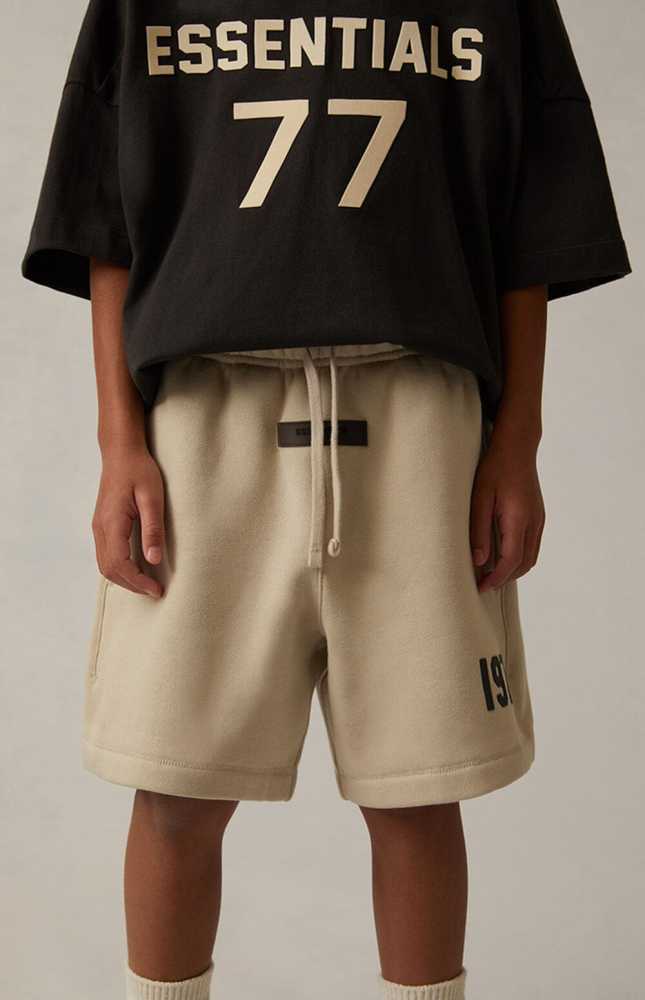 Essentials 2022ss thick flocked 1977 terry shorts