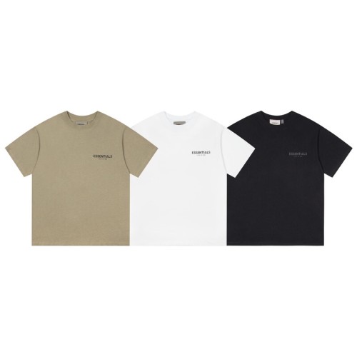 Fear of God FOG Essentials 21FW chest reflective LOGO slogan men's and women's short-sleeved T-shirt