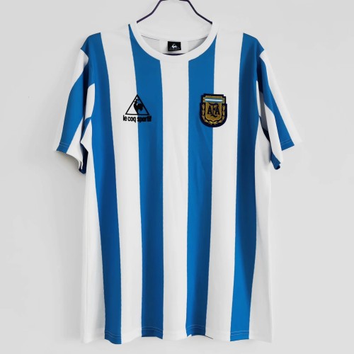 1986 Argentina Home Retro Soccer Jersey  No10 Maradona