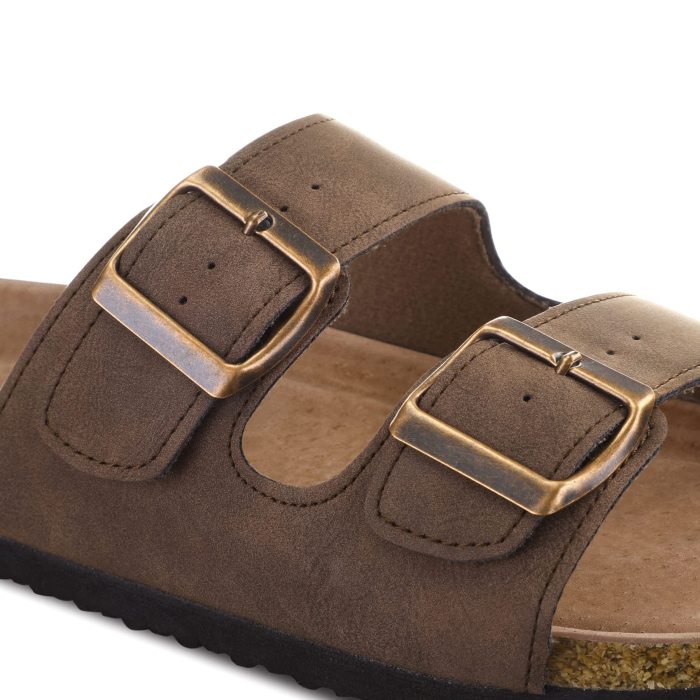Womens Slide Sandals Cork-Brown
