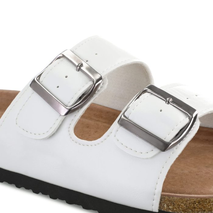 Womens Slide Sandals-White