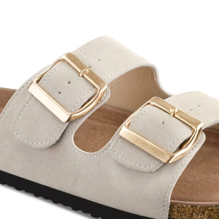 Womens Slide Sandals-Stone