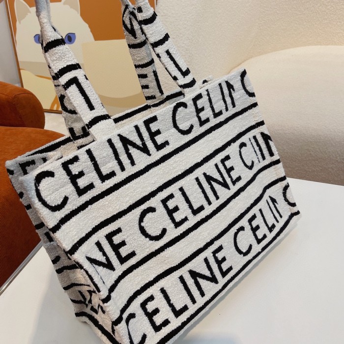 Celine thick section hard canvas tote shopping bag shoulder bag