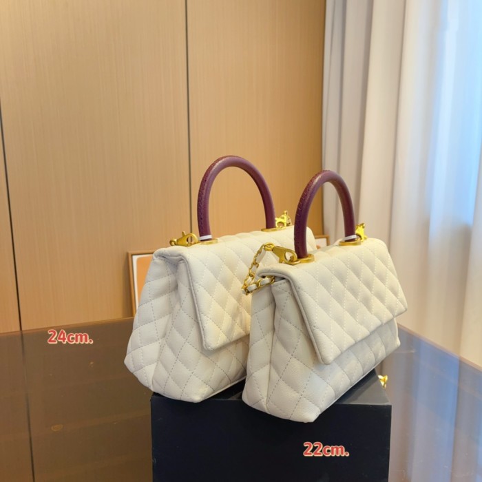 Fashion designer luxury brand 1Coco Handle Selzburg series portable flap bag