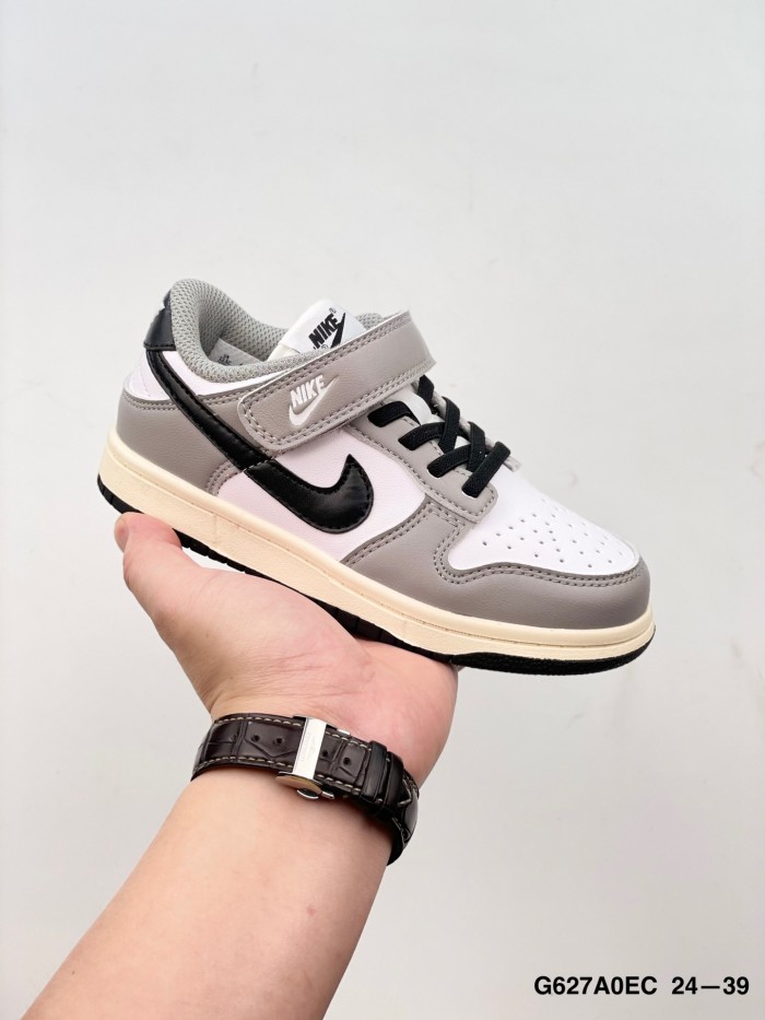 Nike KIDS SB Dunk Low low-top sneakers strap limited leather material children's shoes