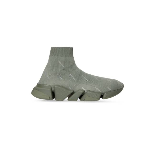 SPEED 2.0 RECYCLED KNIT TRAINERS REFLECTIVE ALLOVER LOGO IN KAKI