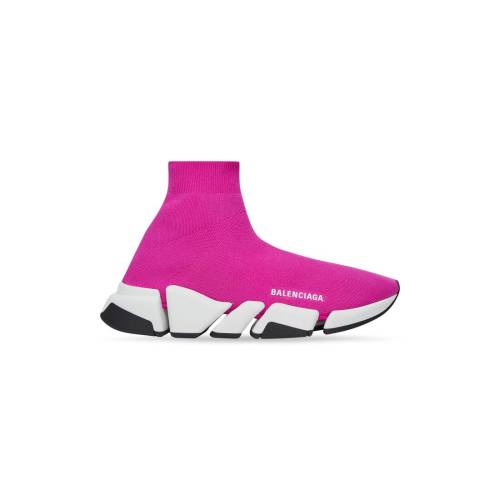 SPEED 2.0 RECYCLED KNIT TRAINERS WITH BICOLOR SOLE IN DARK PINK