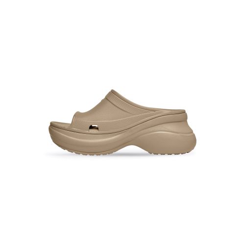 Balenciaga MEN'S POOL CROCS™ SLIDE SANDAL IN BEIGE