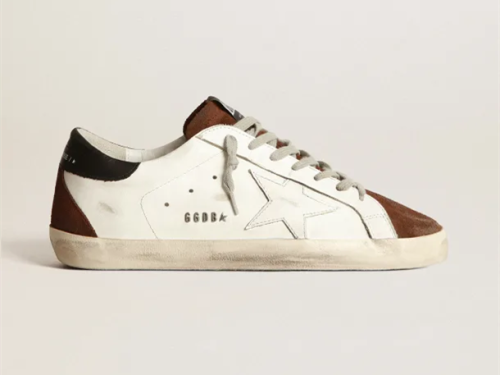 GOLDEN GOOSE Two-tone white and brown Super-Star sneakers