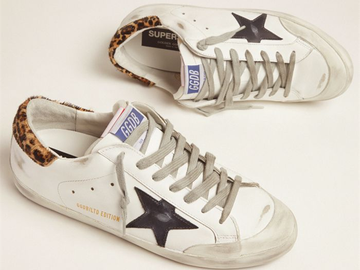 GOLDEN GOOSE LAB Limited Edition Super-Star sneakers with double tongue and leopard-print heel tab