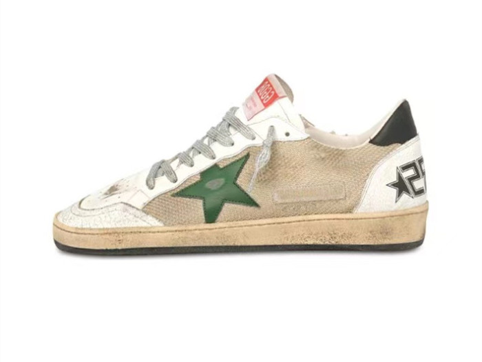 GOLDEN GOOSE Ball Star sneakers in leather and mesh with black heel tab