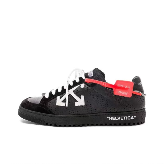 Off White fashion sneakers low black samurai
