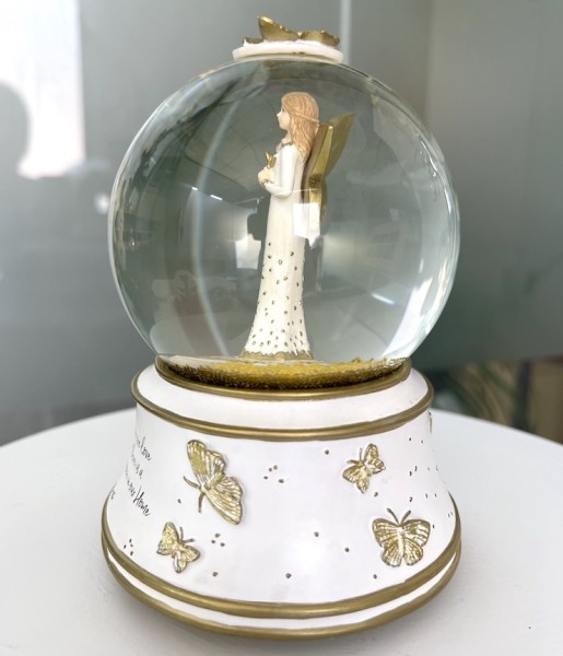 Custom Angel Water Globe 100mm with Musical Tune & LED lit