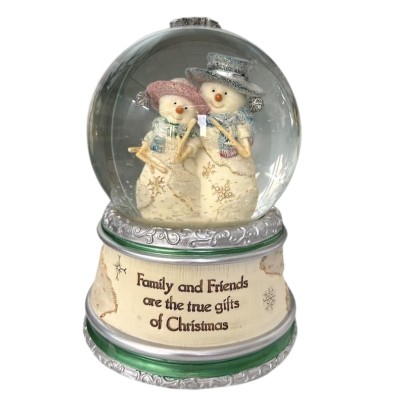 Custom Christmas Snowman snow globe 100mm with Musical Tune