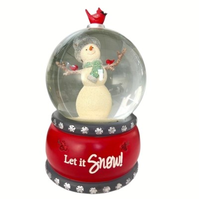 Custom Christmas Snowman snow globe 100mm with Musical Tune